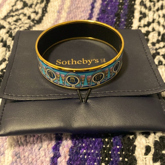 𝅺Hermès Gold Enamel Vintage Bangle - Picture 1 of 5